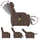 vidaXL Fauteuil inclinable de massage marron tissu microfibre