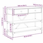 vidaXL Table console avec tiroir Chêne noir Bois d'ingénierie