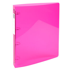 Classeur 4 anneaux 30mm IDERAMA PP polypropylène 7/10e - A4 maxi  rose EXACOMPTA