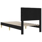 vidaXL Cadre de lit avec tête de lit Noir 90 x 200 cm Tissu