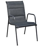 vidaXL Mobilier de salle à manger d'extérieur 9 Pièces Acier Noir