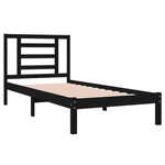 vidaXL Cadre de lit sans matelas noir 100x200 cm bois massif de pin
