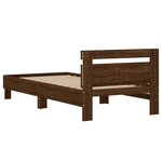 vidaXL Cadre de lit tête de lit et lumières LED chêne marron 100x200cm