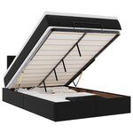 vidaXL Lit ottoman avec matelas & LED noir 120x190cm similicuir