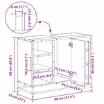 vidaXL Meuble de Lavabo de Salle de Bain Chêne noir 80 x 33 x 60 cm