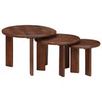 vidaXL Tables basses gigognes 3 Pièces Marron foncé Bois de mangue massif