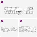 vidaXL Ensemble de canapés d'extérieur 7 pc Naturel et Beige