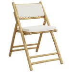 vidaXL Ensemble de bistro pliante 3 Pièces et coussins blanc crème bambou