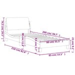 vidaXL Cadre de lit sans matelas gris clair 80x200 cm velours