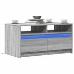 vidaXL Table basse avec lumières LED sonoma gris bois d'ingénierie