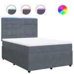 vidaXL Sommier à lattes de lit et matelas Gris foncé 140x190cm Velours