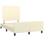 vidaXL Cadre de lit avec tête de lit Crème 120x200 cm Similicuir