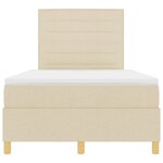 vidaXL Lit Box Spring avec Matelas et LED Crème 120x200 cm Tissu