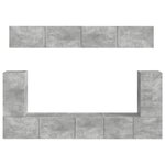 vidaXL Ensemble meuble TV 5 Pièces Gris béton Bois d'ingénierie