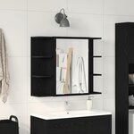 vidaXL Armoire Miroir Chêne noir 80 x 20.5 x 64 cm Bois d'ingénierie