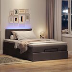 VidaXL Cadre de lit ottoman avec matelas marron foncé 120x190 cm tissu