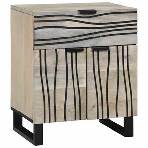 vidaXL Cabinet de chevet avec tiroir Blanc et noir 50 x 33 x 60 cm