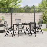 vidaXL Ensemble de salle à manger pour jardin 5 Pièces Anthracite Acier