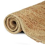 vidaXL Tapis de surface Carré Marron 120 x 120 cm Jute