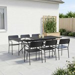 vidaXL Ensemble de salle à manger pour jardin 7 Pièces Anthracite Acier