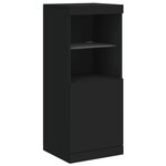 vidaXL Buffets avec lumières LED 3 Pièces noir bois d'ingénierie