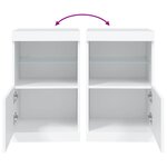 vidaXL Buffet avec lumières LED blanc 41x37x67 cm
