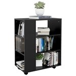 vidaXL Armoire à roulettes Noir 60x35x75 cm Bois d’ingénierie
