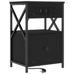 vidaXL Cabinet de chevet avec tiroir 2 Pièces Chêne noir 40 x 31 x 60 cm