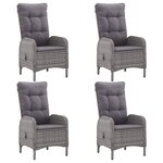 vidaXL Ensemble à manger de jardin 5 Pièces Résine tressée et acacia Gris