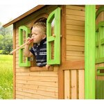 Axi maison pour enfants avec toboggan et échelle marc bois