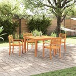 vidaXL Ensemble de salle à manger pour jardin 5 Pièces Marron