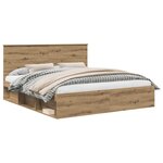 vidaXL Cadre de lit Chêne artisan 180 x 200 cm Pin massif