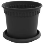 vidaXL Pots de plantes 6 Pièces Noir Ø 15 x 12 cm Plastique