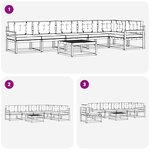 vidaXL Ensemble de canapés d'extérieur 7 Pièces Blanc et gris clair