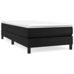 vidaXL Sommier à lattes de lit avec matelas Noir 100x200 cm Similicuir