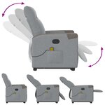 vidaXL Fauteuil de massage inclinable Gris clair Tissu