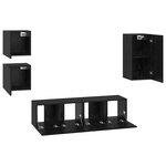 vidaXL Ensemble meuble TV 5 Pièces Chêne noir Bois d'ingénierie