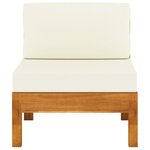 vidaXL Salon de jardin 7 Pièces avec coussins blanc crème Bois d'acacia