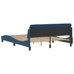 vidaXL Cadre de lit avec tête de lit sans matelas bleu 160x200cm tissu