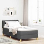 vidaXL Lit à ressorts avec matelas Gris foncé 100 x 200 cm tissu