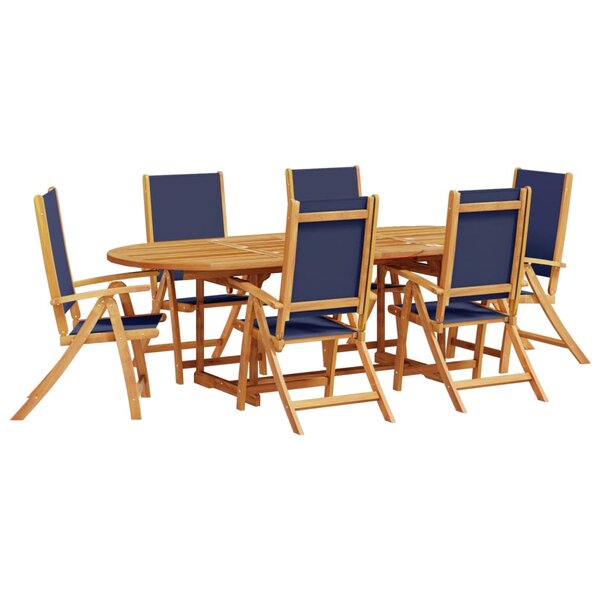 vidaXL Ensemble à manger de jardin 7Pièces bois d'acacia solide textilène