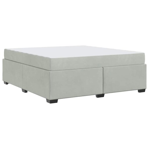 vidaXL Cadre de lit avec matelas Gris clair 180 x 200 cm Velours