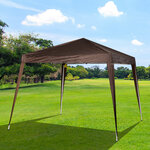 Tonnelle barnum de jardin pop-up pliant 2 4L x 2 4l x 2 5H m acier polyester imperméabilisé anti UV avec sac de transport chocolat