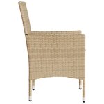 vidaXL Chaises de jardin avec coussins lot de 2 beige résine tressée