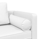 vidaXL Chaise longue avec coussins blanc similicuir