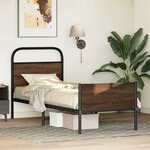 vidaXL Cadre de lit sans matelas 80x200cm chêne marron bois ingénierie