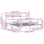 vidaXL Lit bibliothèque sans matelas blanc 200x200 cm bois pin massif