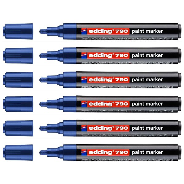 Marqueur Peinture 790 Bleu Pointe Moyenne 2-3 mm x 6 EDDING