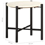 vidaXL Table basse Blanc 40x40x40 cm Pierre véritable texture marbre