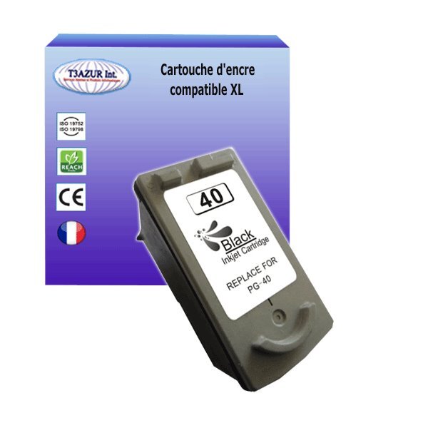 Cartouche compatible avec canon pixma ip2500  ip2600  ip2750 remplace canon pg40  - t3azur